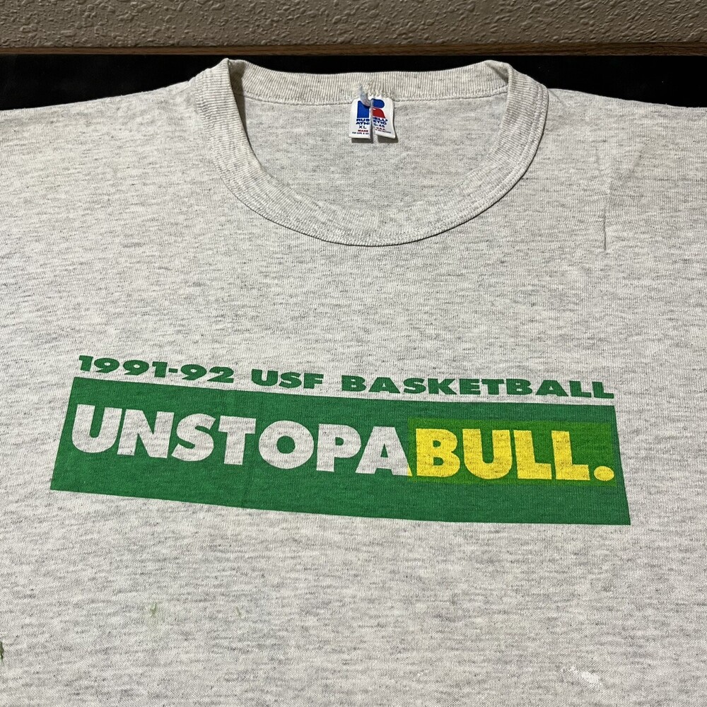 Vintage South Florida USF Bulls Shirt Basketball Finals 90s Russell Athletic 80s